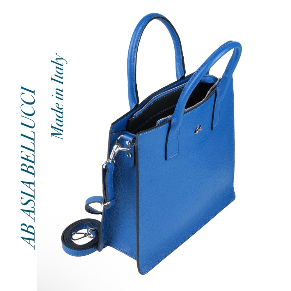 AB ASIA BELLUCCI Made in Italy 🇮🇹 NWT Blue Structured Women's Handbag